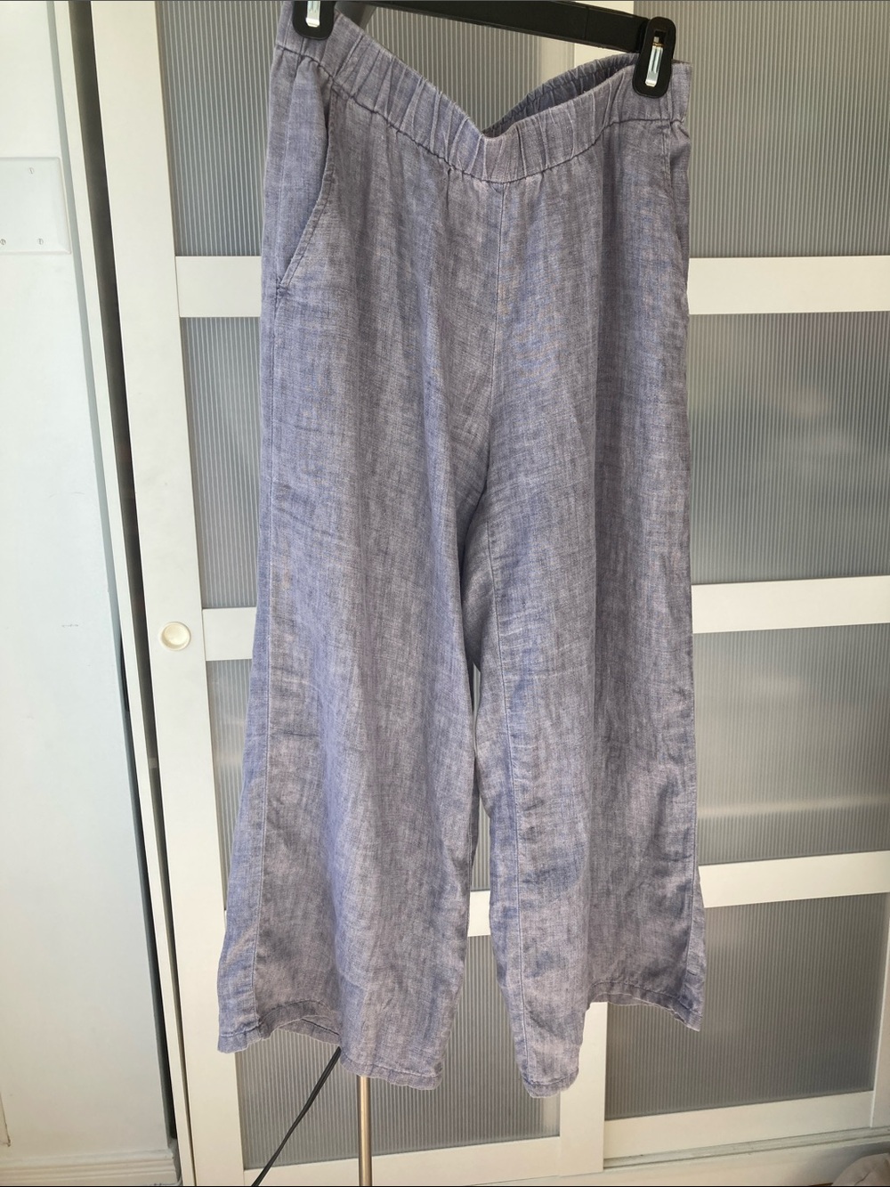 Eileen Fisher Light Lilac/Grey Wide-Leg Chinos